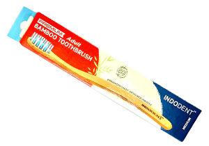 Indodent, Premium Adult Bamboo Toothbrush (medium-blue)