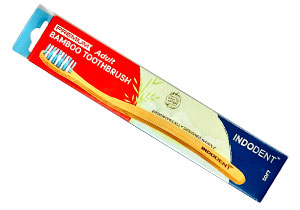 Indodent, Premium Adult Bamboo Toothbrush (soft-blue)